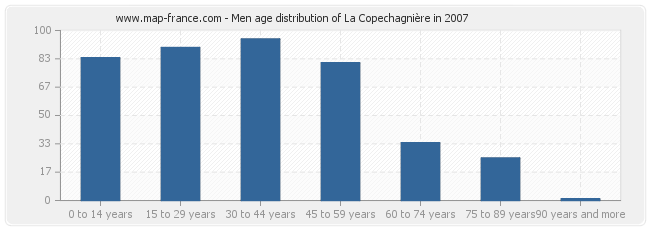 Men age distribution of La Copechagnière in 2007